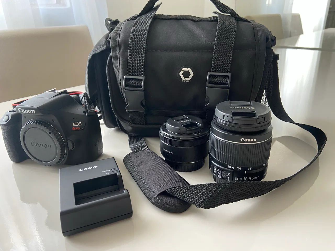 Câmera Canon Rebel T7 + Lente EF 50mm f1.8 stm + Bolsa para câmera  - Foto 5
