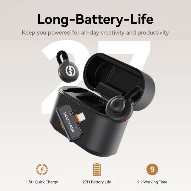 Microfone Hollyland M2s Usb-c Sem Fio Preto - Foto 3