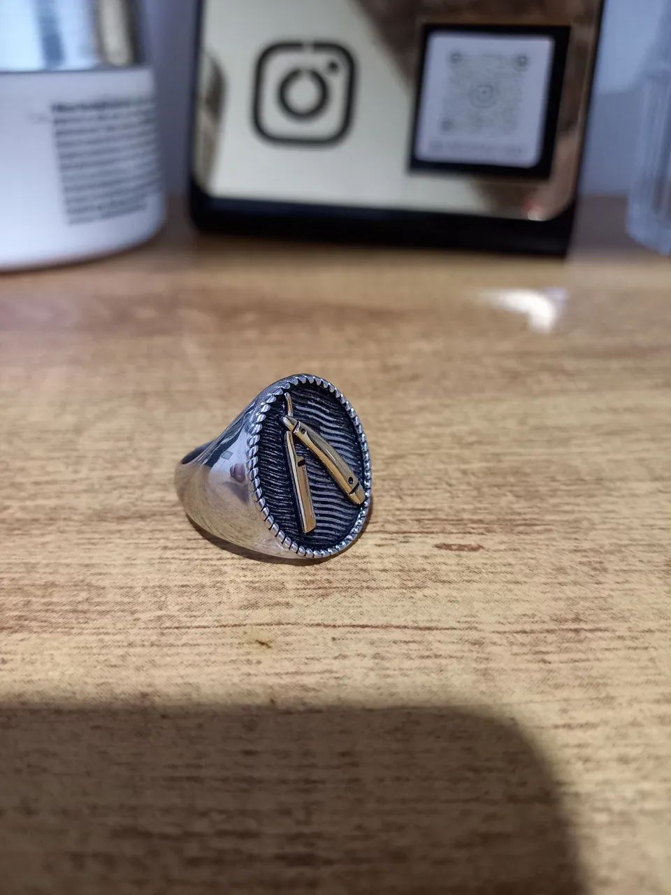 Anel de Aço Inoxidável com Navalha - Estiloso e Masculino - Foto 3
