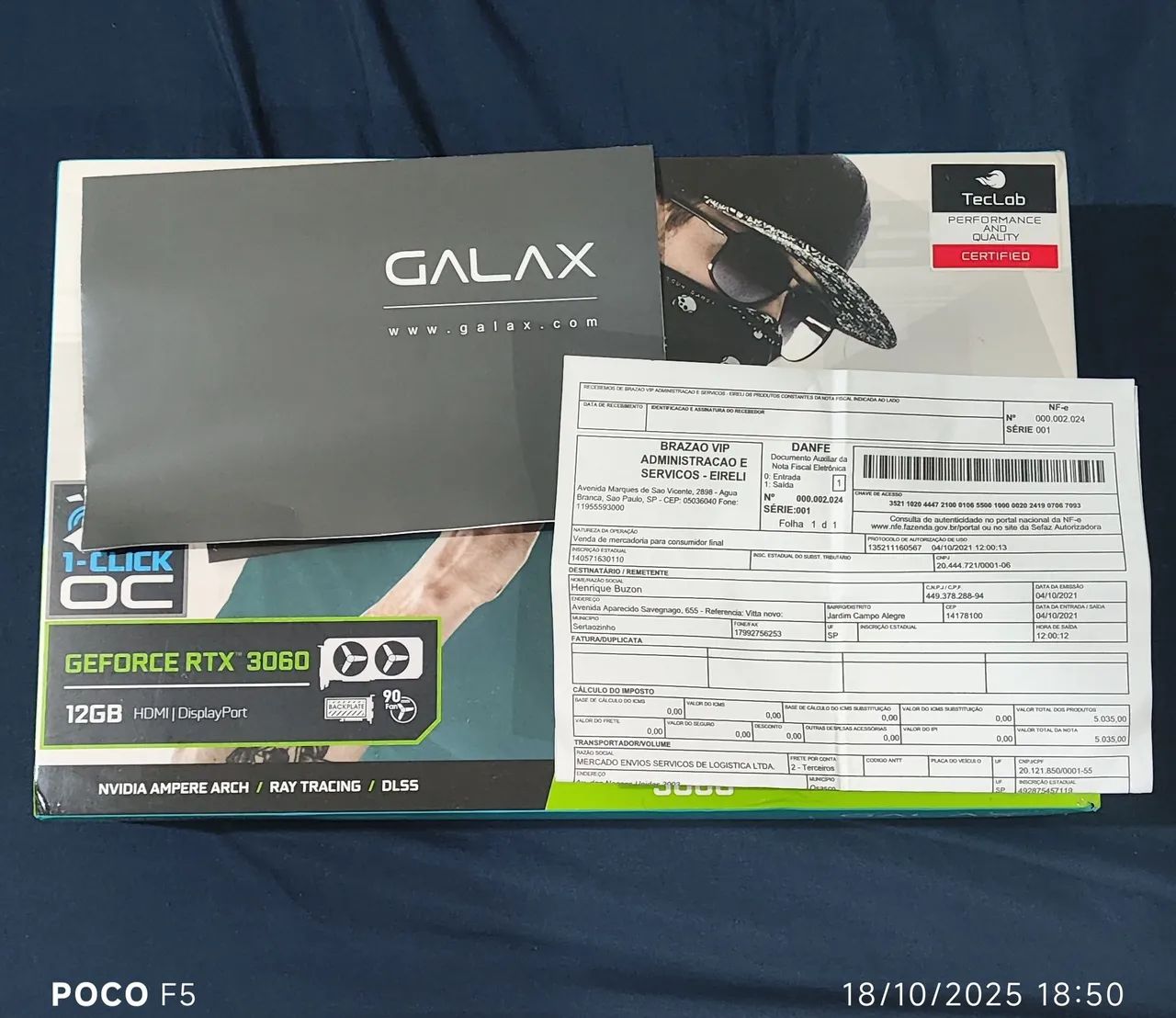 GeForce RTX 3060 12GB 25年7月購入 Placa de Vídeo Galax RTX 3060 12GB GDDR6 PCIe 4.0 - a partir