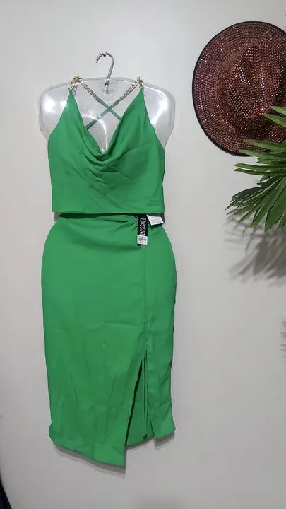 Conjunto saia e top verde - Novo - Foto 2