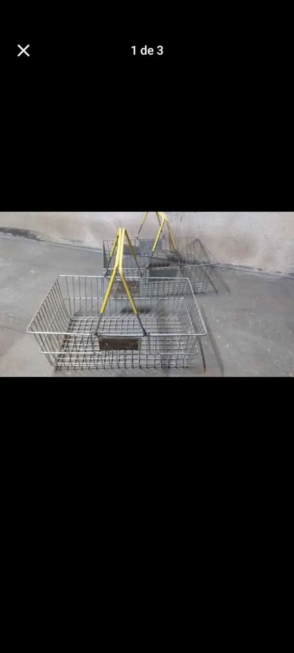 Cestinha de mercado Antigo de Metal - Foto 4