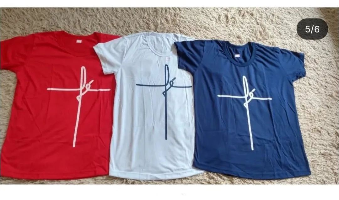 Lote de Camisetas e vestidos, vários tamanhos e cores