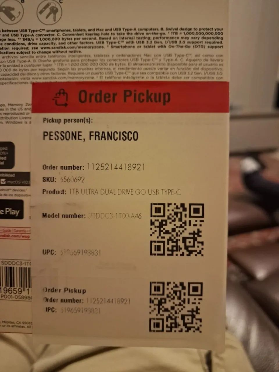 Pen Drive 1TB SanDisk Dual Drive GO, compatível com celular e PC (USB-C/USB-A)- NOVO  - Foto 4