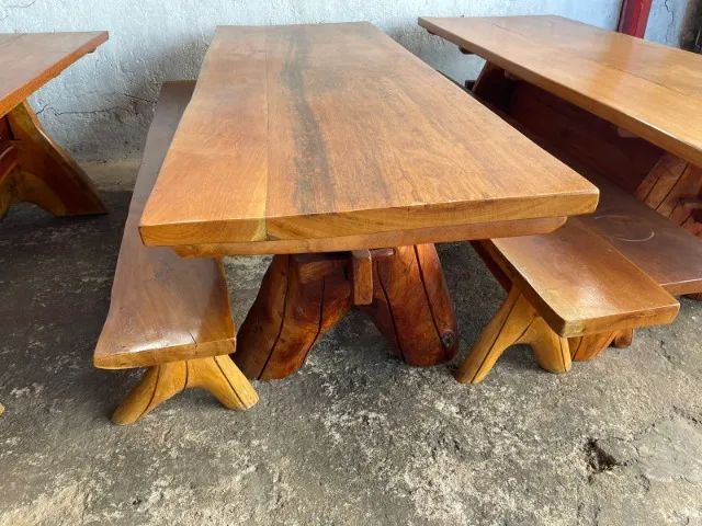 Mesas Artesanais rusticas em madeira pura 3mts
