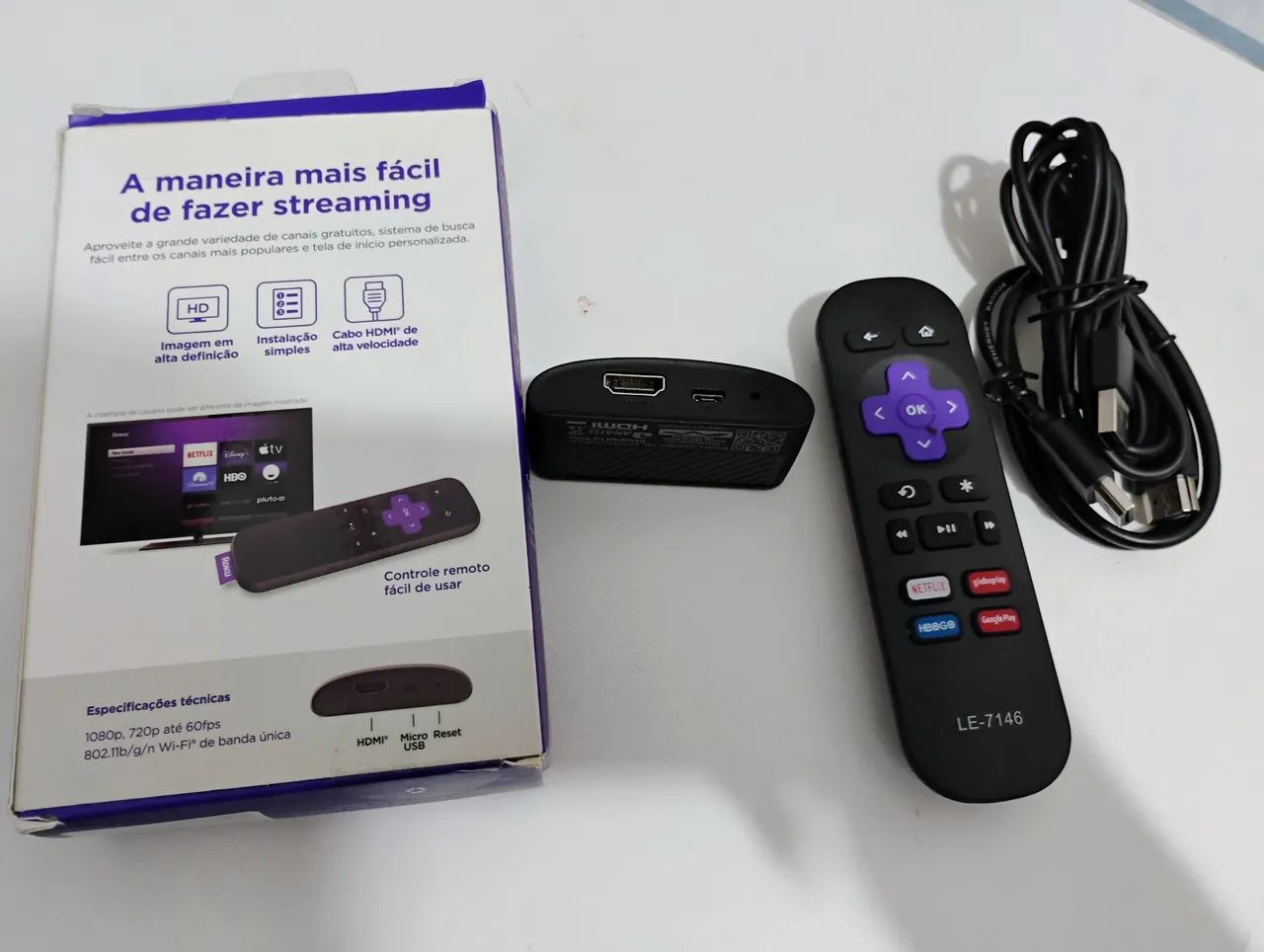 Roku Express Full HD - Streaming rápido e descomplicado - Foto 3