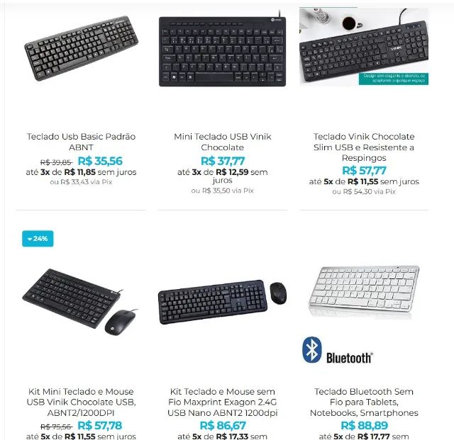 Teclado Computador a partir de R$32 - Emitimos NF!