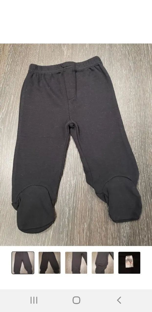calça para bebê com pezinho preta