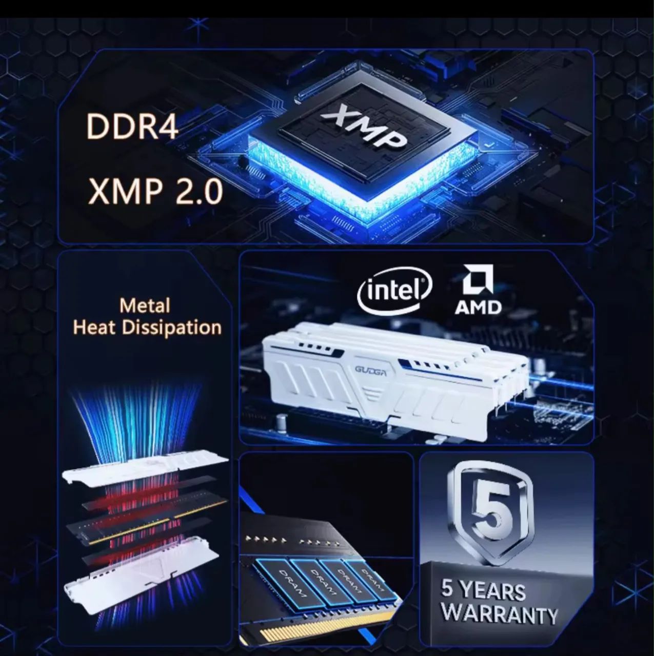 Memória GUDGA DDR4 8GB 3200MHz - Foto 4