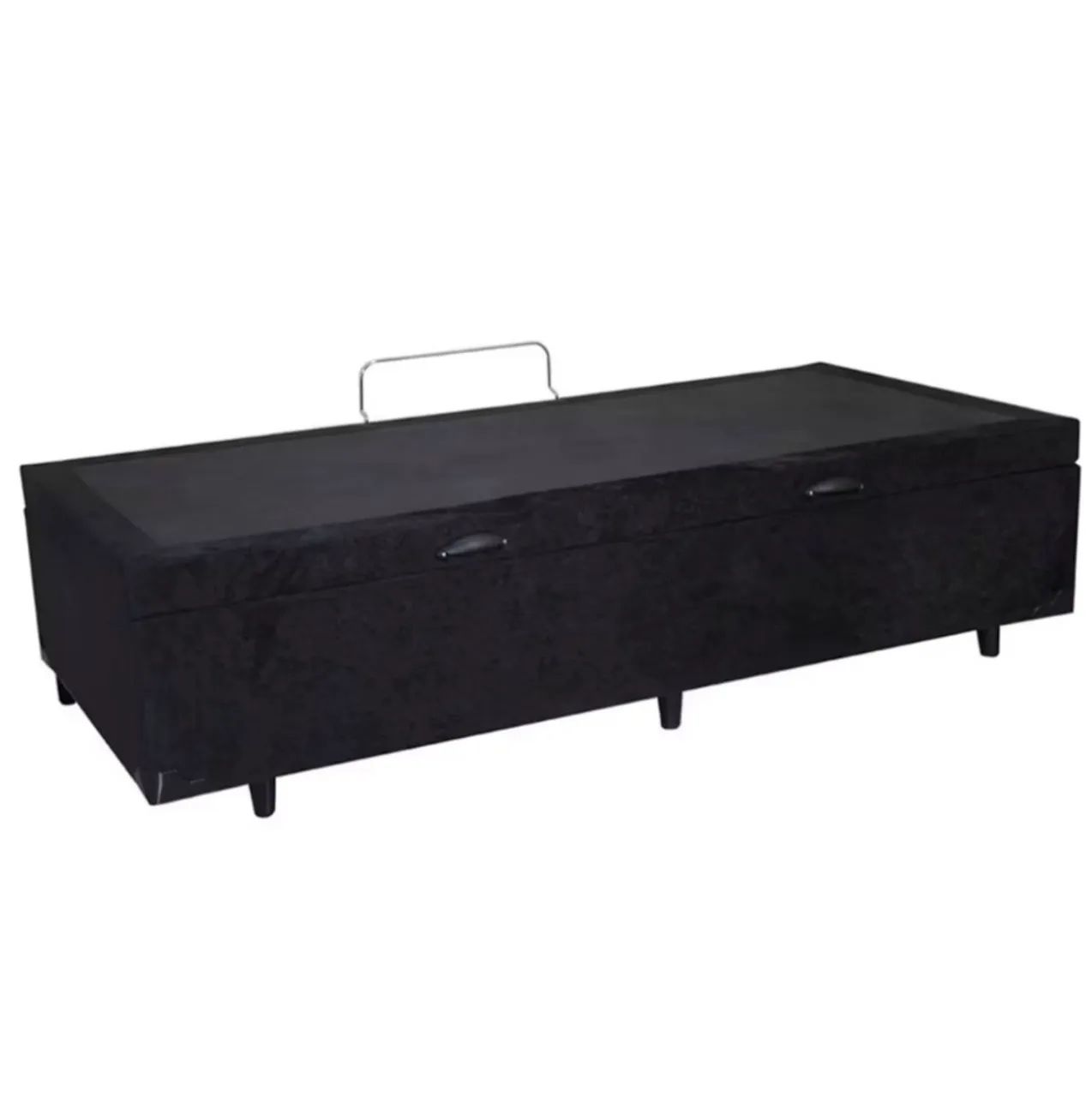 Cama box baú solteiro em Suede preto  - Foto 2