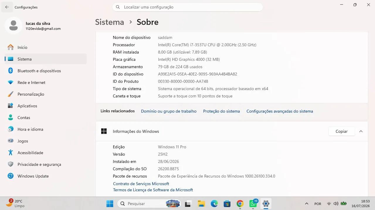 Notebook ASUS i7
