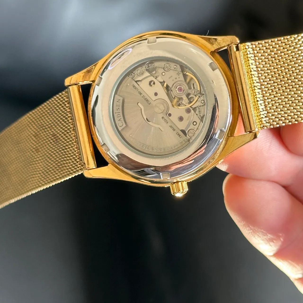 Relógio Cadisen dourado automático vidro de safira  - Foto 2