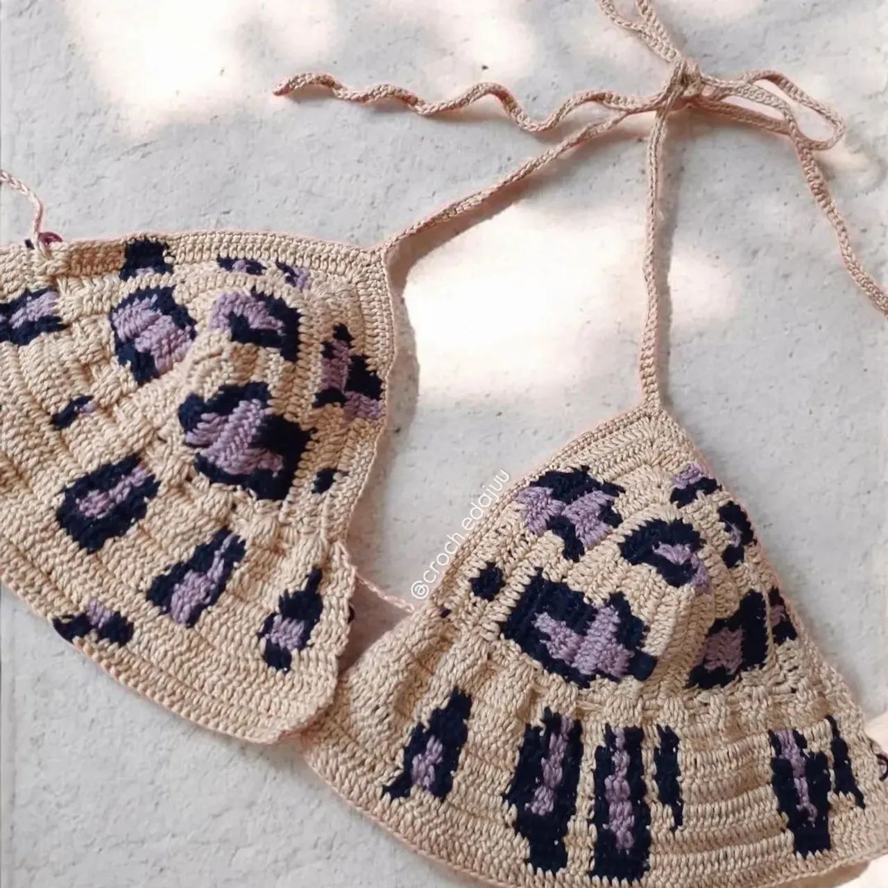 Top Onça Pintada Crochê  - Foto 2