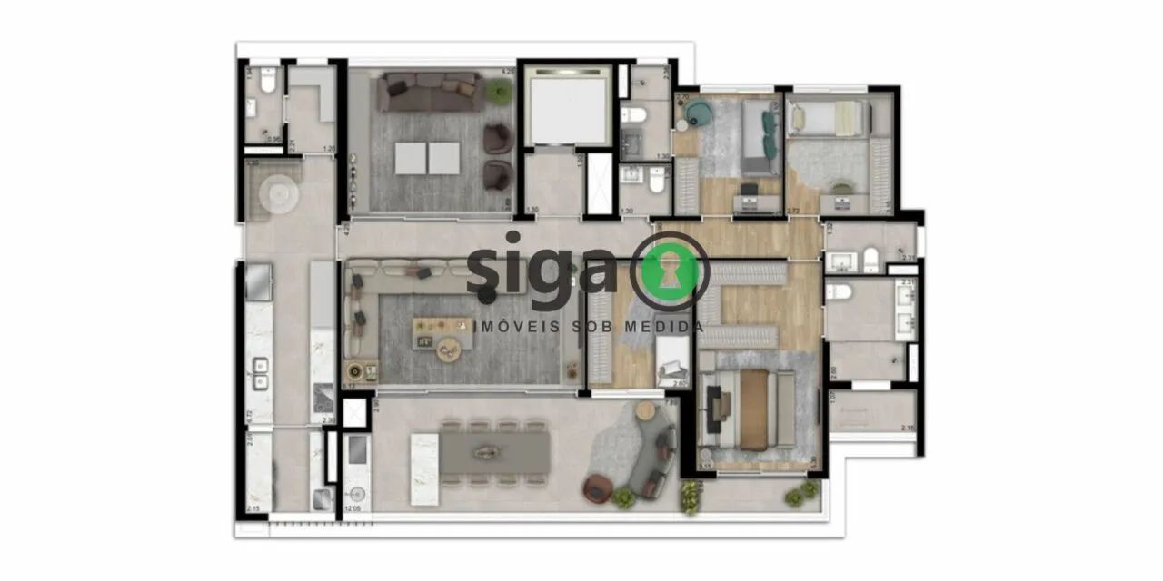 Apartamento 187m² | 4 Dormitórios com Varanda e Lazer no Brooklin, próximo a Berrini - Foto 2