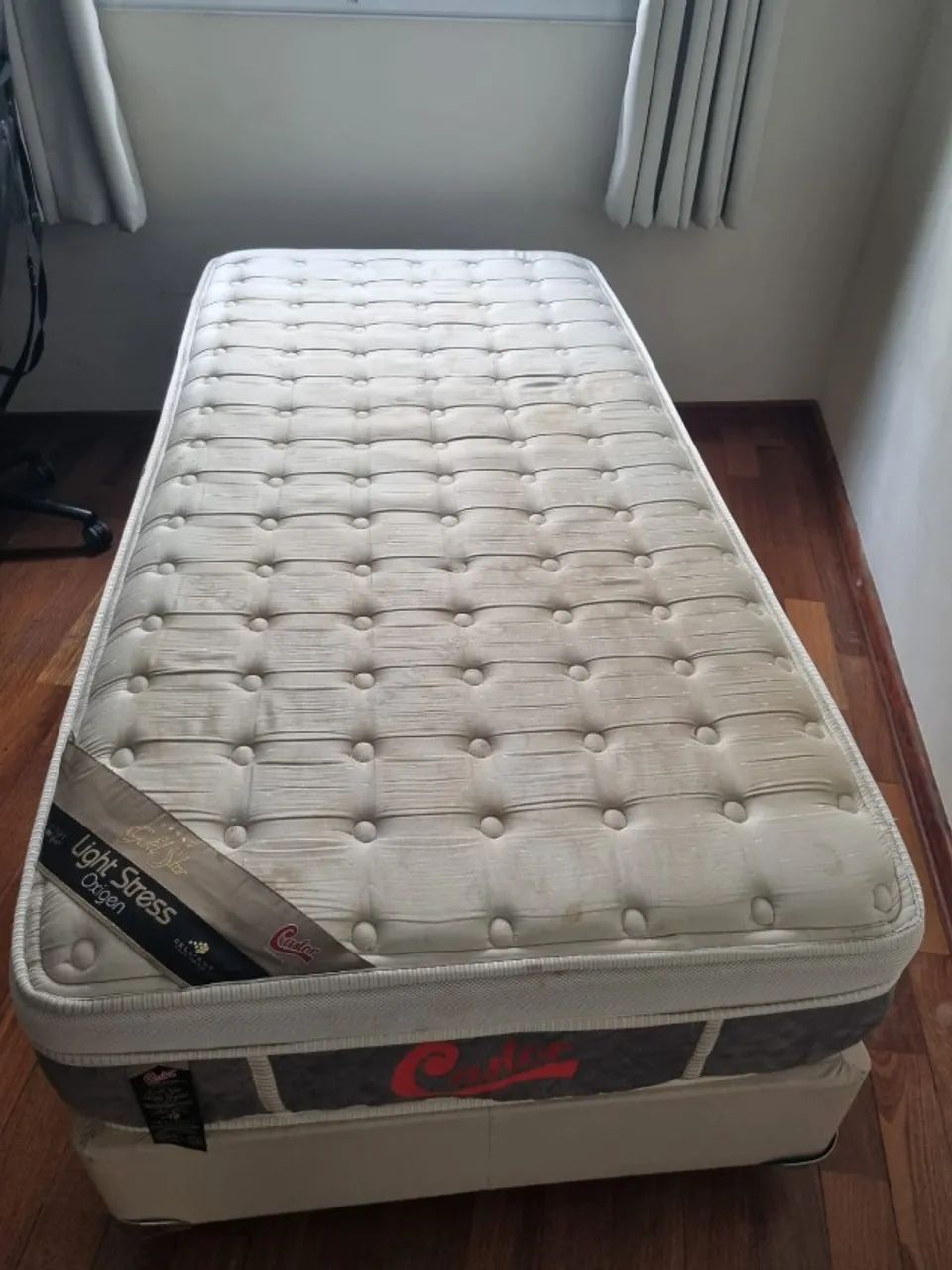 Cama Box Solteirão Castor Gold Star Light Stress (93x203) + Base - Impecável com NF - Foto 3