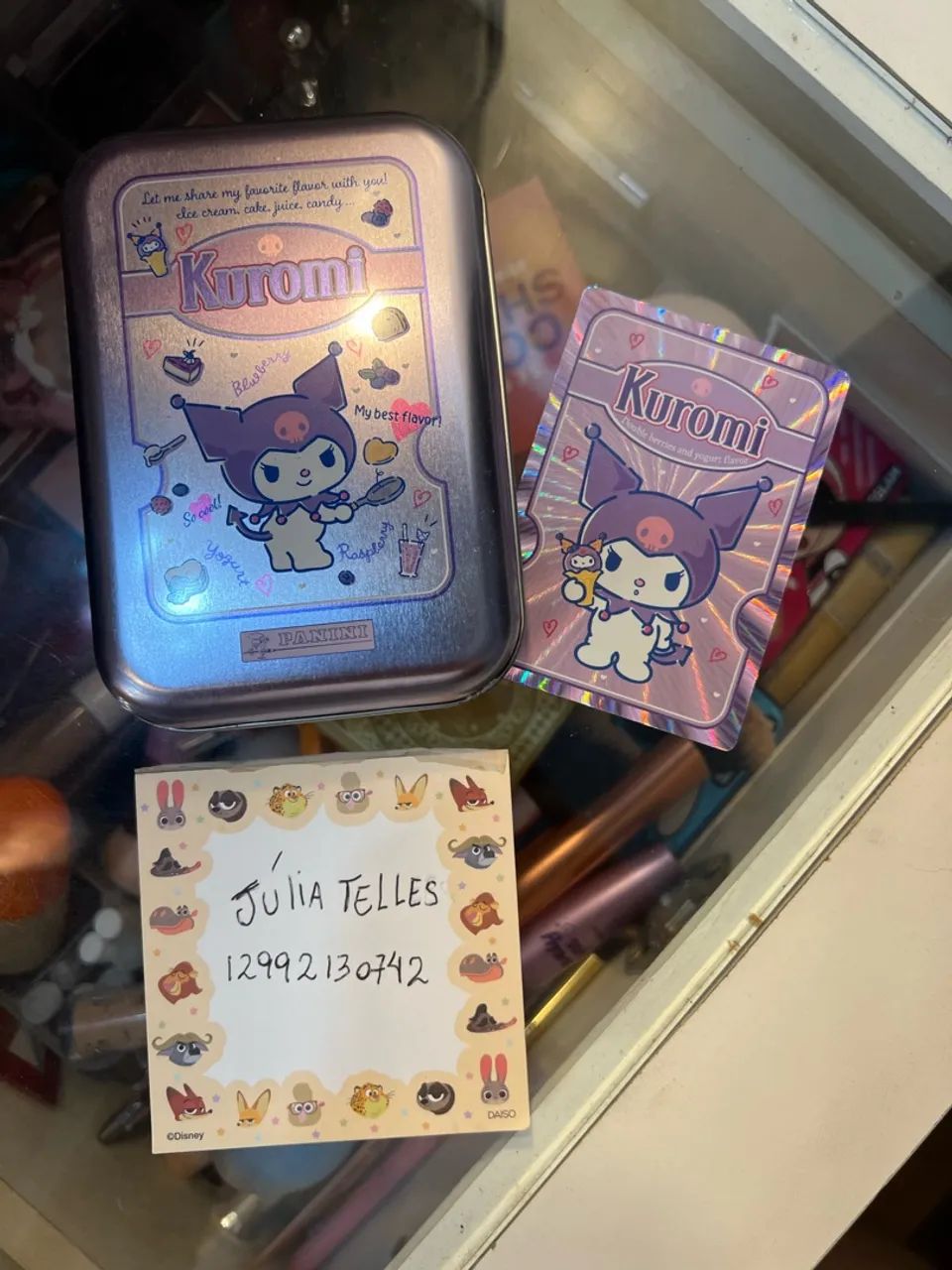 Edição limitada card Kuromi Panini e lata 