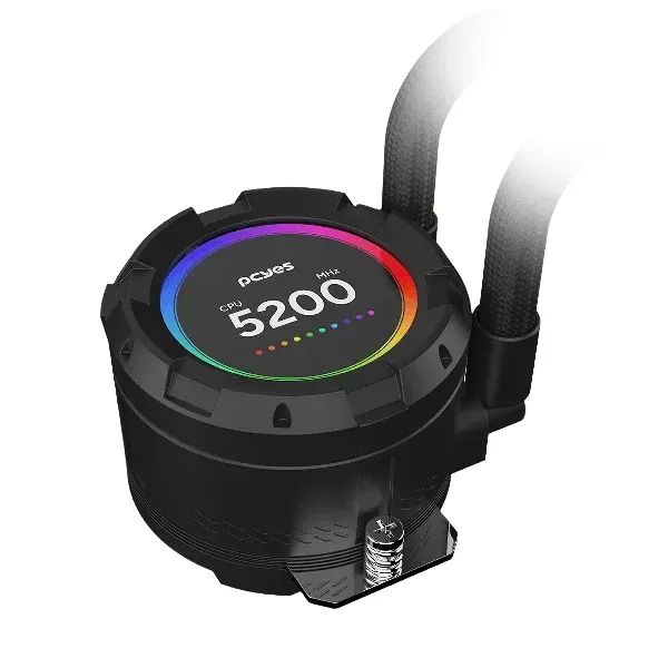 Water Cooler Pcyes Vision 360Mm Black Vulcan - Tela Lcd 2,1" - Vs360Bv - Foto 2