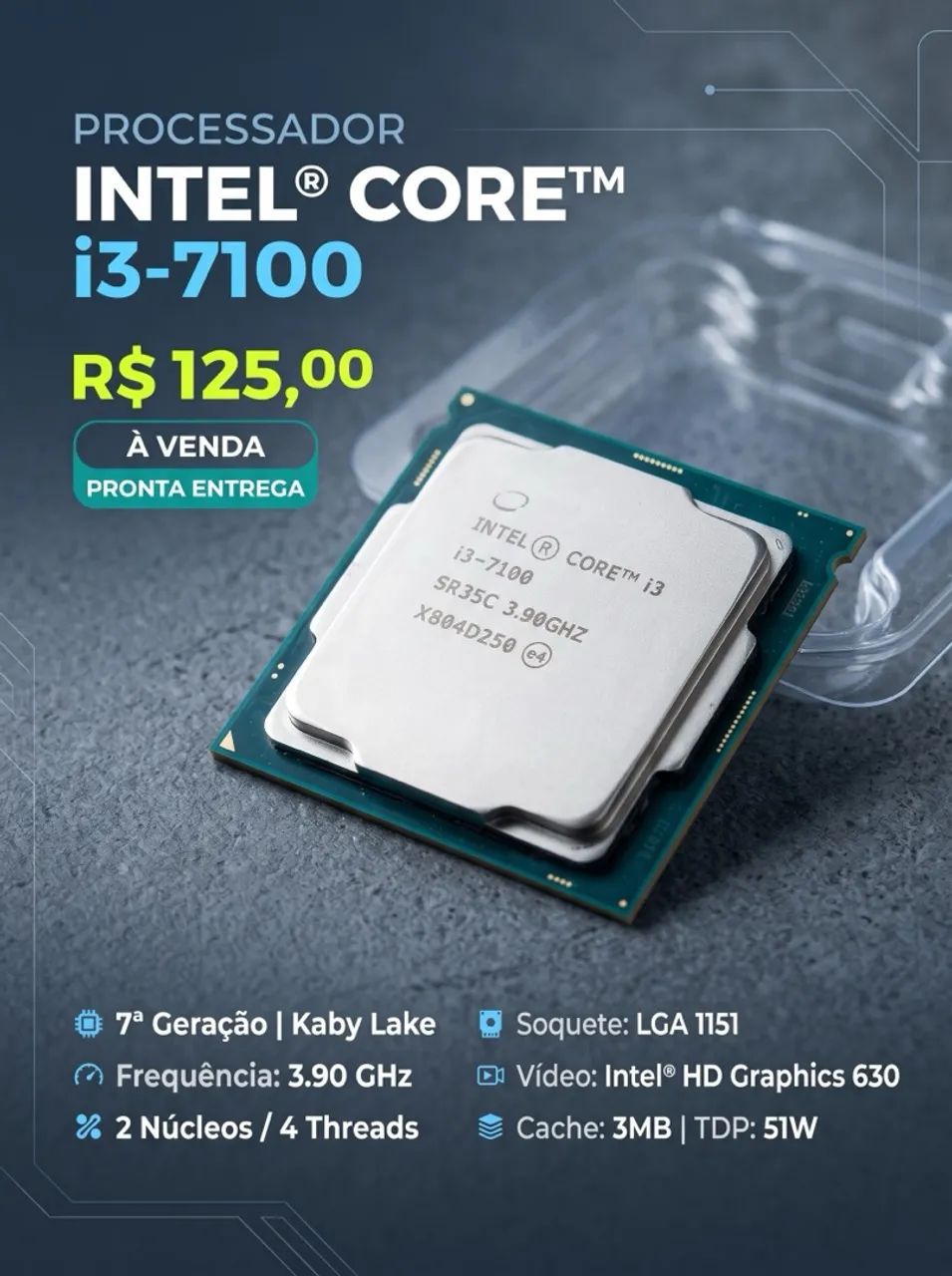 Processador Intel Core i3-7100 (7ª Geração) - LGA 1151 - Foto 2