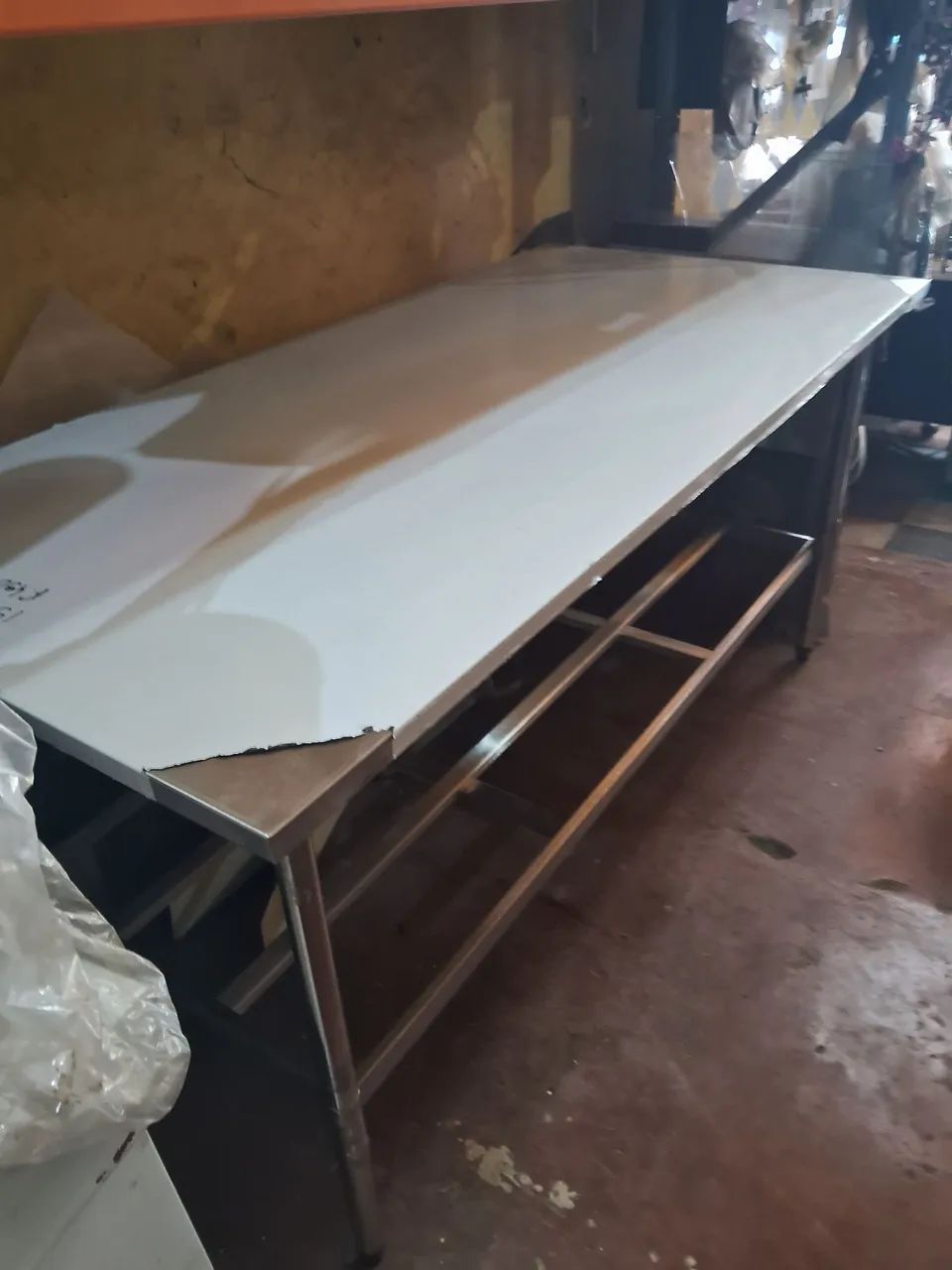 Mesa inox 430 de 1.90x90cm com grade  - Foto 2