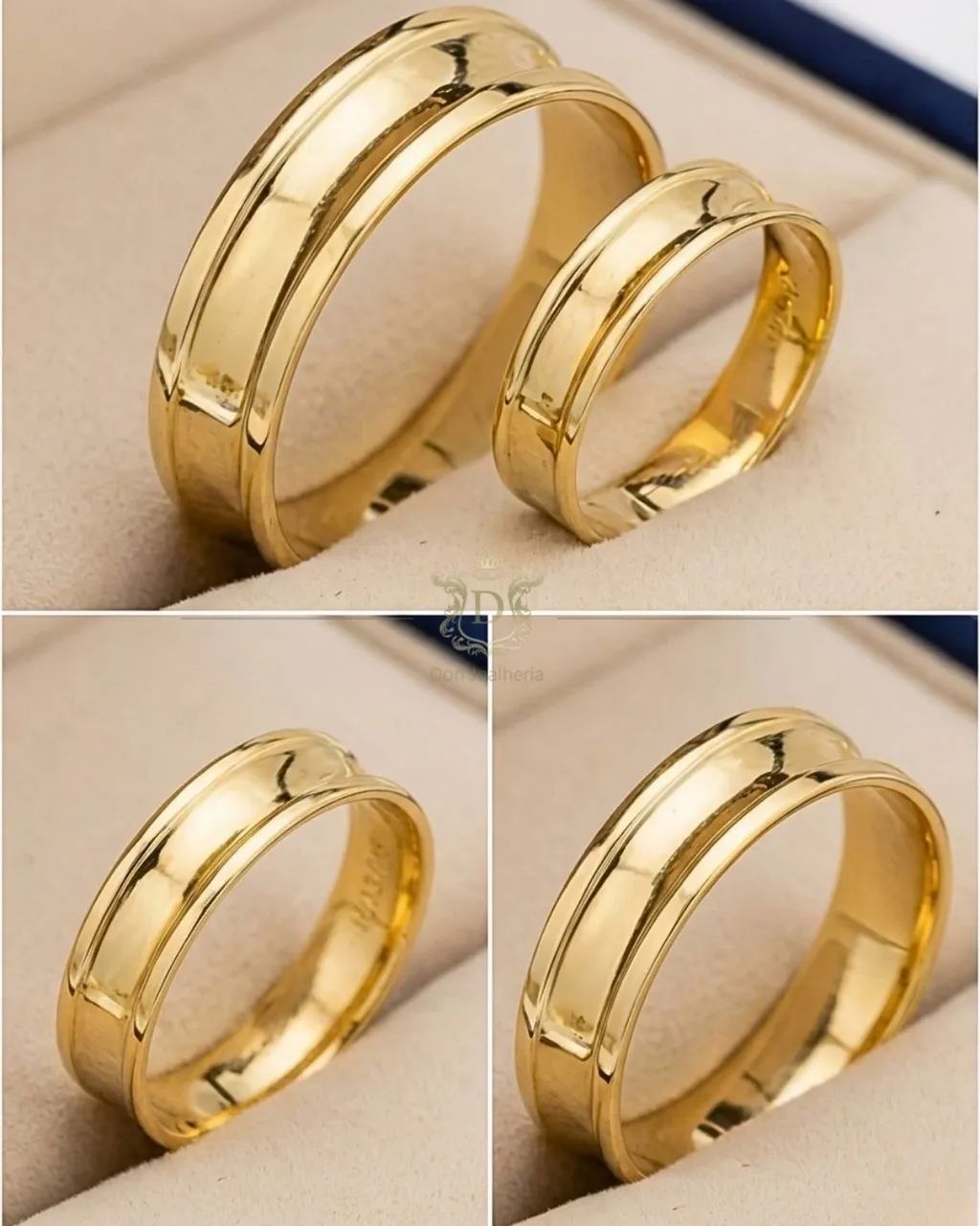 Alianças côncavas em Ouro 18k 750 - Foto 2