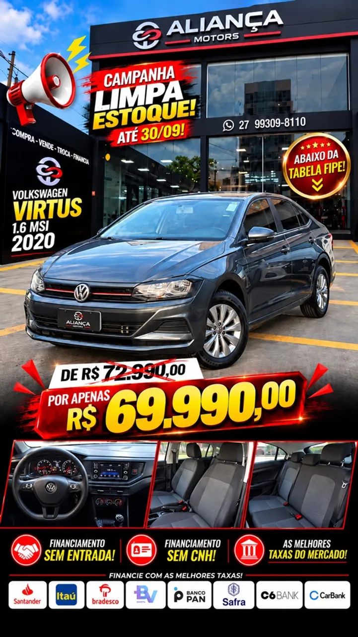 Volkswagen Virtus 1.6 MSI FLEX 16V 5P MEC. 2020