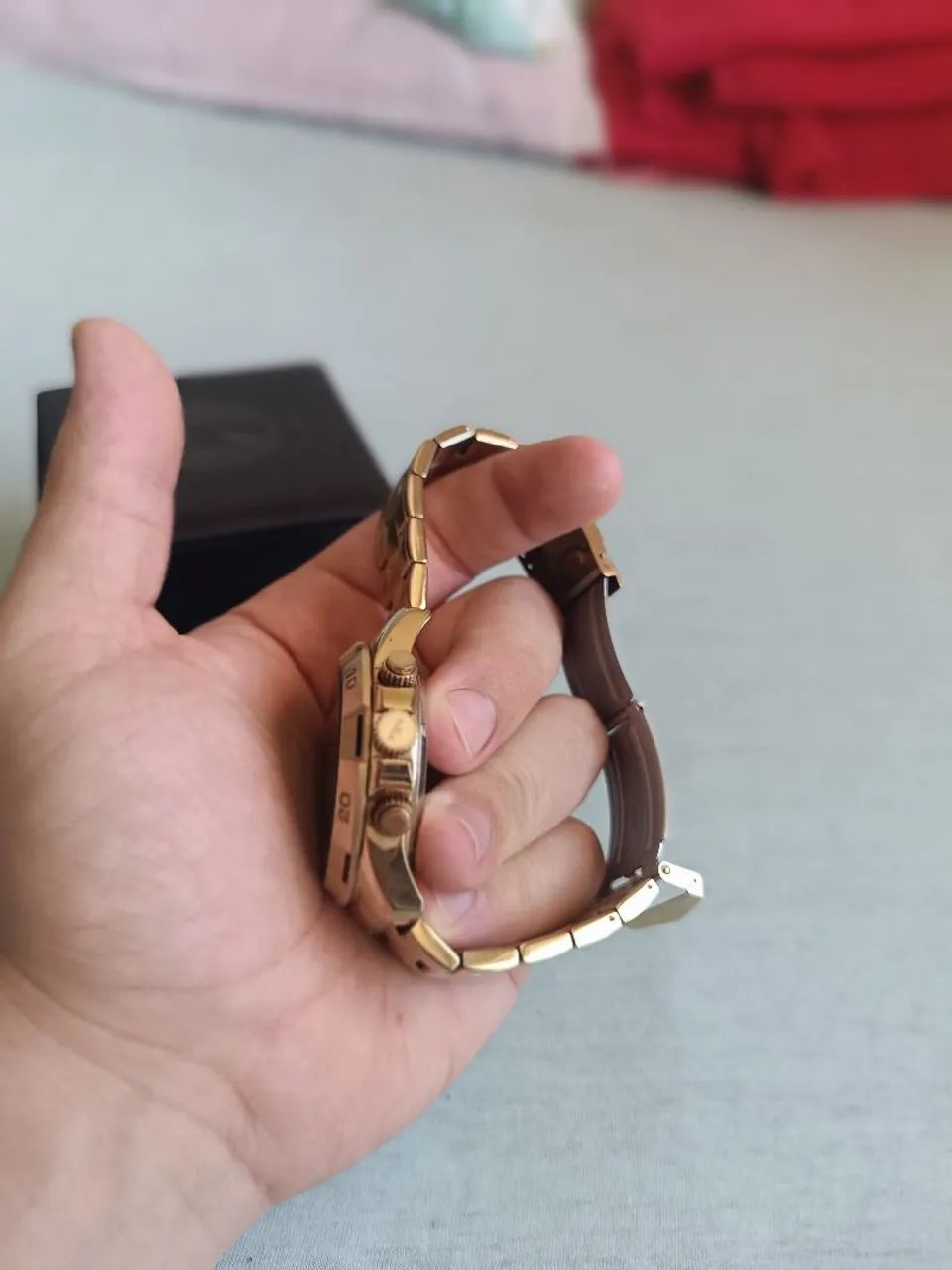 Relógio Technos Masculino Anadigi Dourado - Original com Caixa - Foto 4