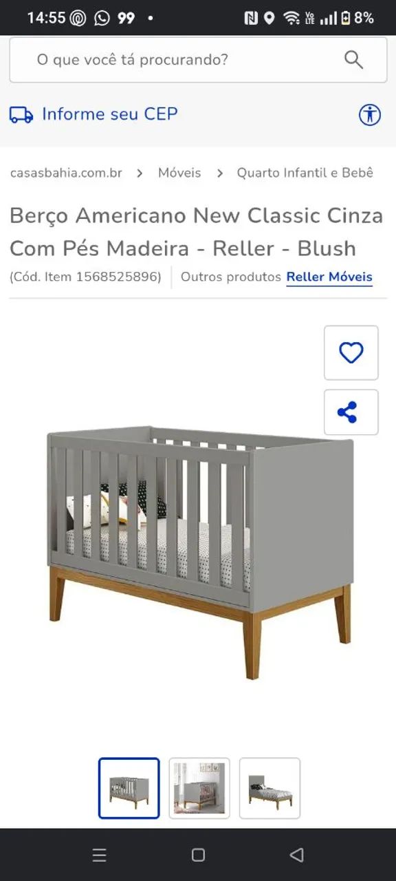 Berço e cômoda cinza - Foto 3