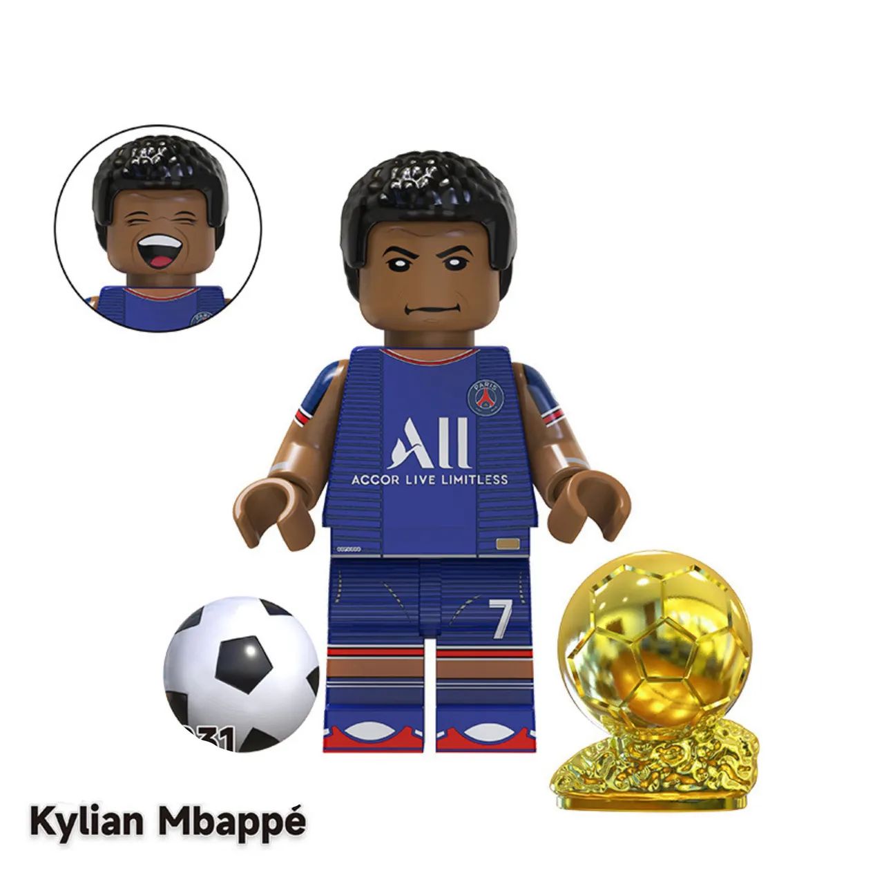 Kit 3 jogadores Lego cristiano ronaldo, neymar e mbappe - Foto 5