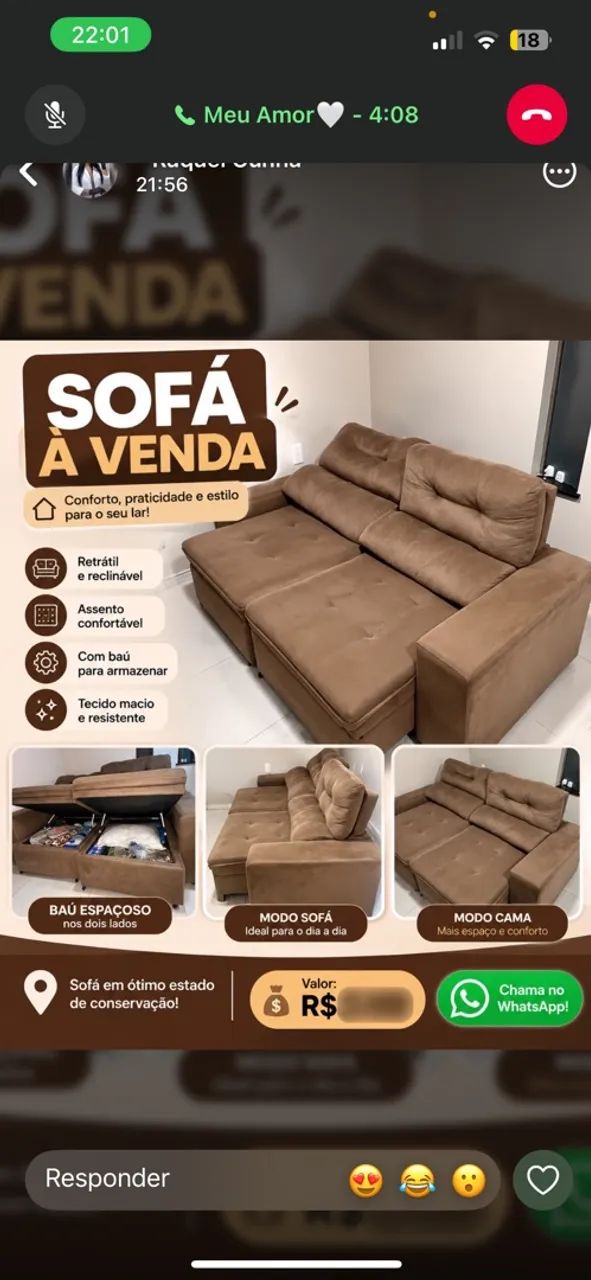 Sofá Baú Seminovo - Foto 5