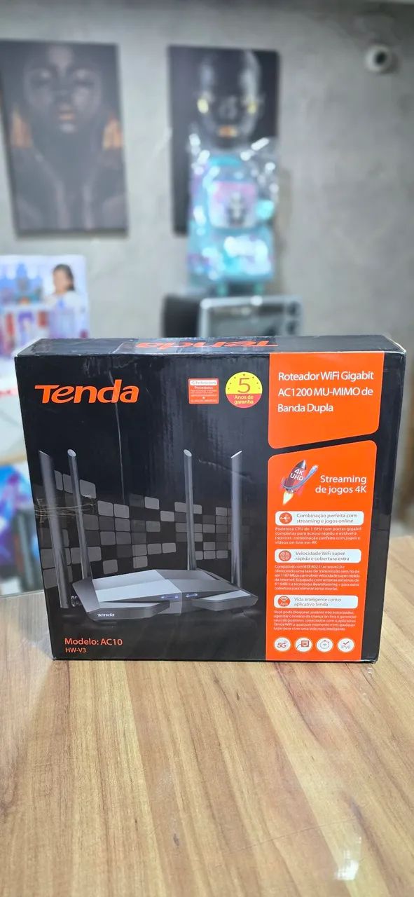 Roteador Wi-Fi Tenda AC10 Gigabit - AC1200 - Dual Band 2.4GHz e 5GHz