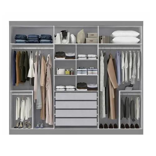Guarda-Roupa com 6 Portas e 4 Gavetas Titânio - Foto 2