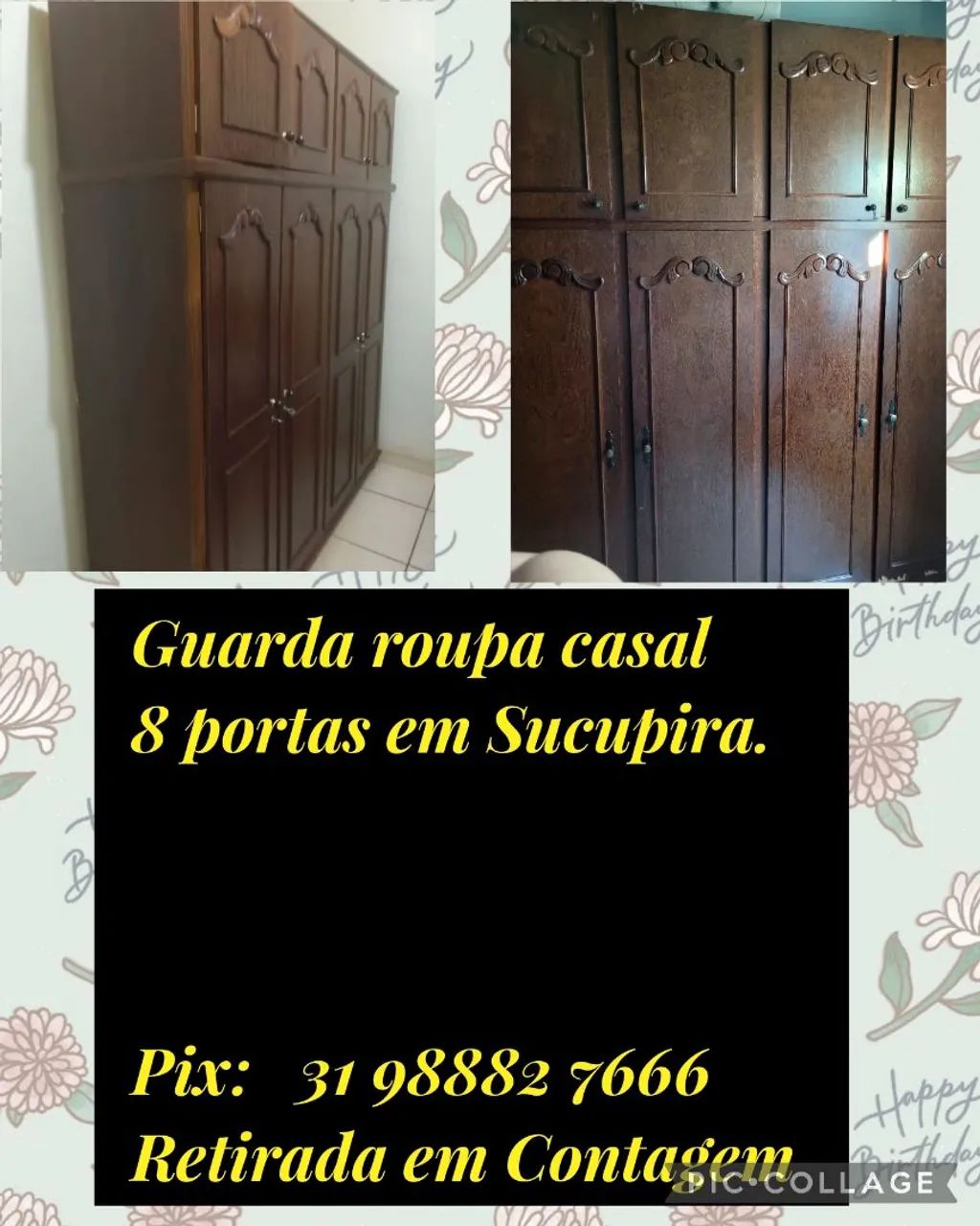 Guarda roupa 8 pts Sucupira