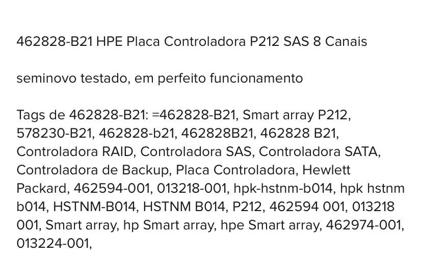 Placa Controladora Hp P212 Sas 8 Can Smart Array 462828-b21   - Foto 3