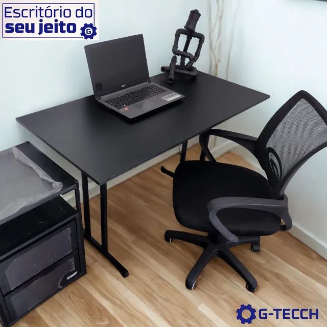 Escrivaninha Reforçada 1,20m Nova Mesa de Escritório Multiuso Computador Notebook Estudo - Foto 5