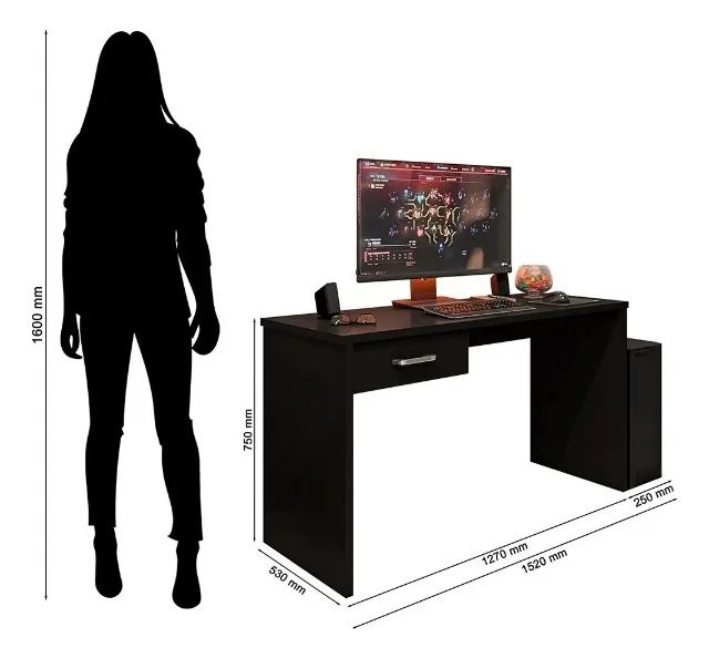 Mesa Escrivaninha Office Para Computador com gaveta - Foto 4