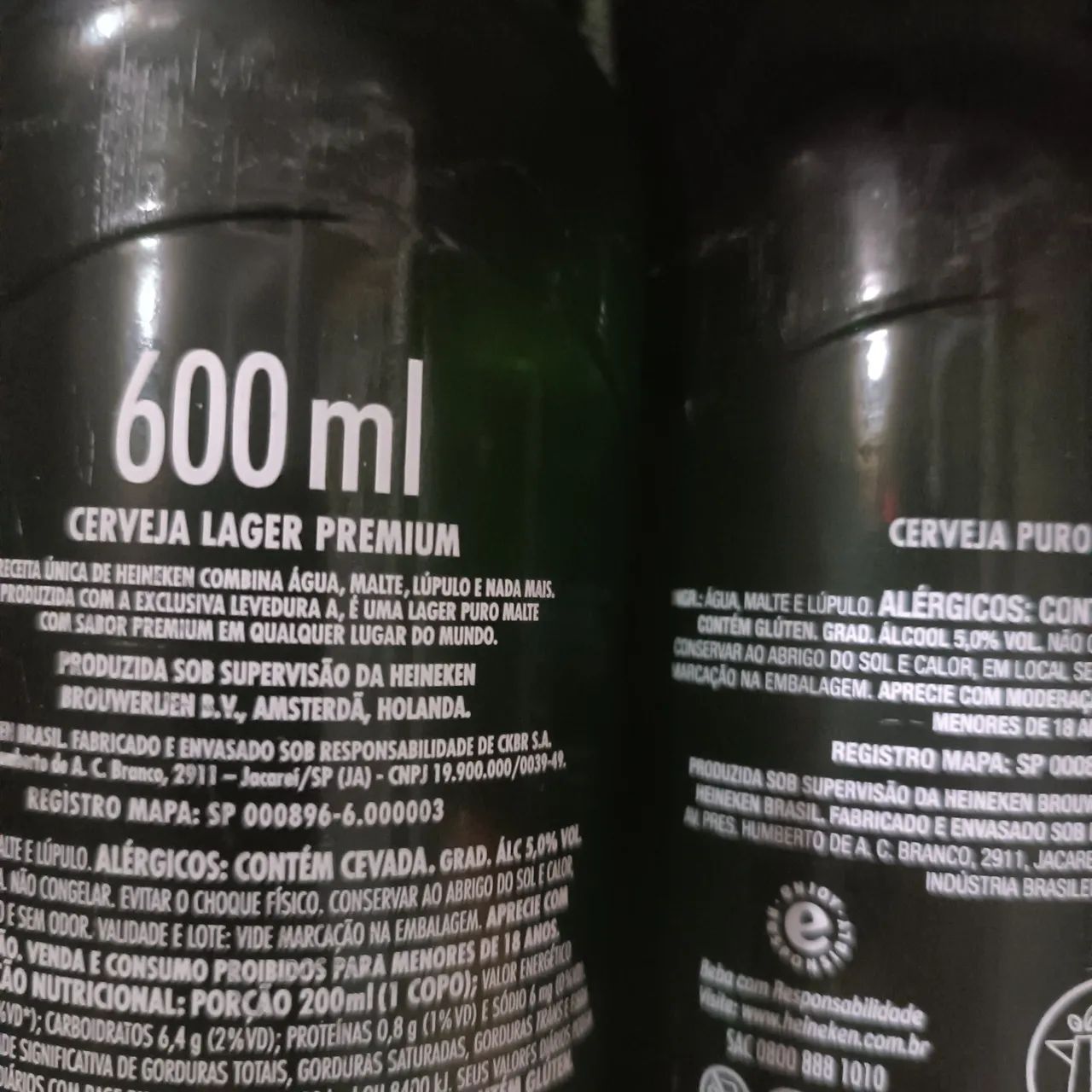 Cx e garrafa  Heineken e spaten .Stella. Brahma 600 ml