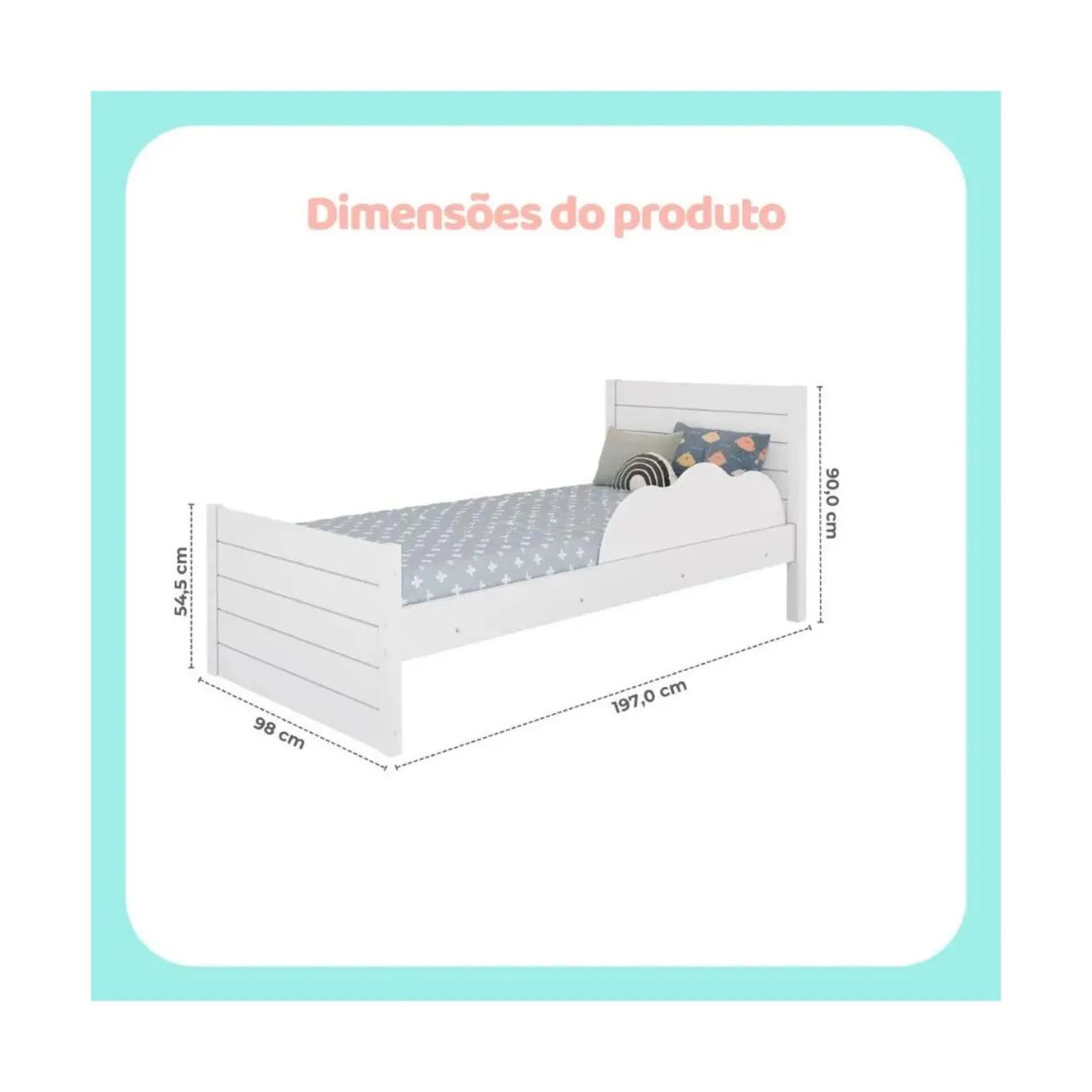 Cama Infantil Nuvem Com Proteção Lateral - Foto 5