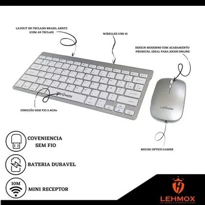 Kit teclado e mouse sem fio  - Foto 3