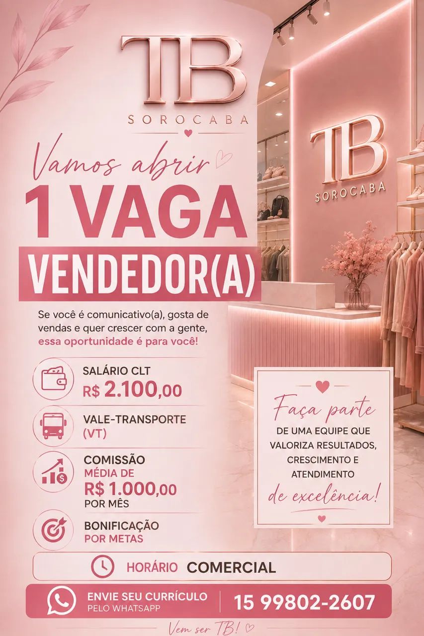 VAGA PARA VENDEDORA