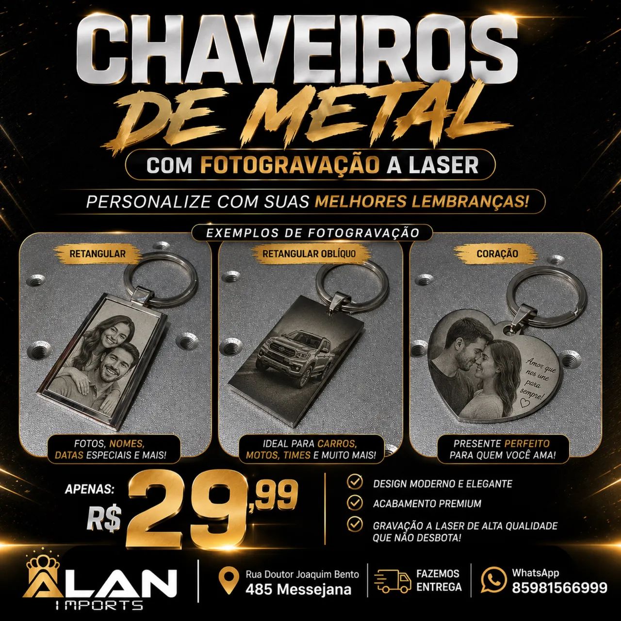 Fotogravação em chaveiro