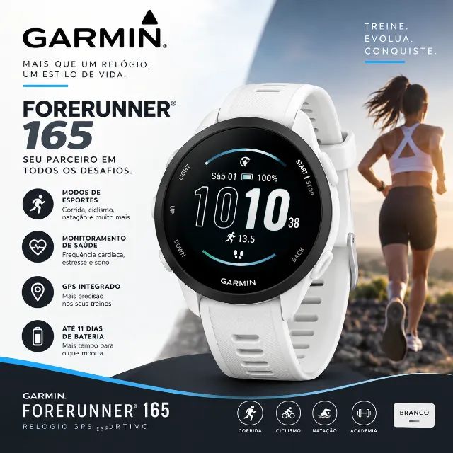 RELOGIO GARMIN 165 BRANCO