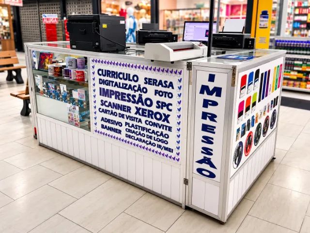 STAND COMPLETO DE GRÁFICA + EQUIPAMENTOS EM MADUREIRA