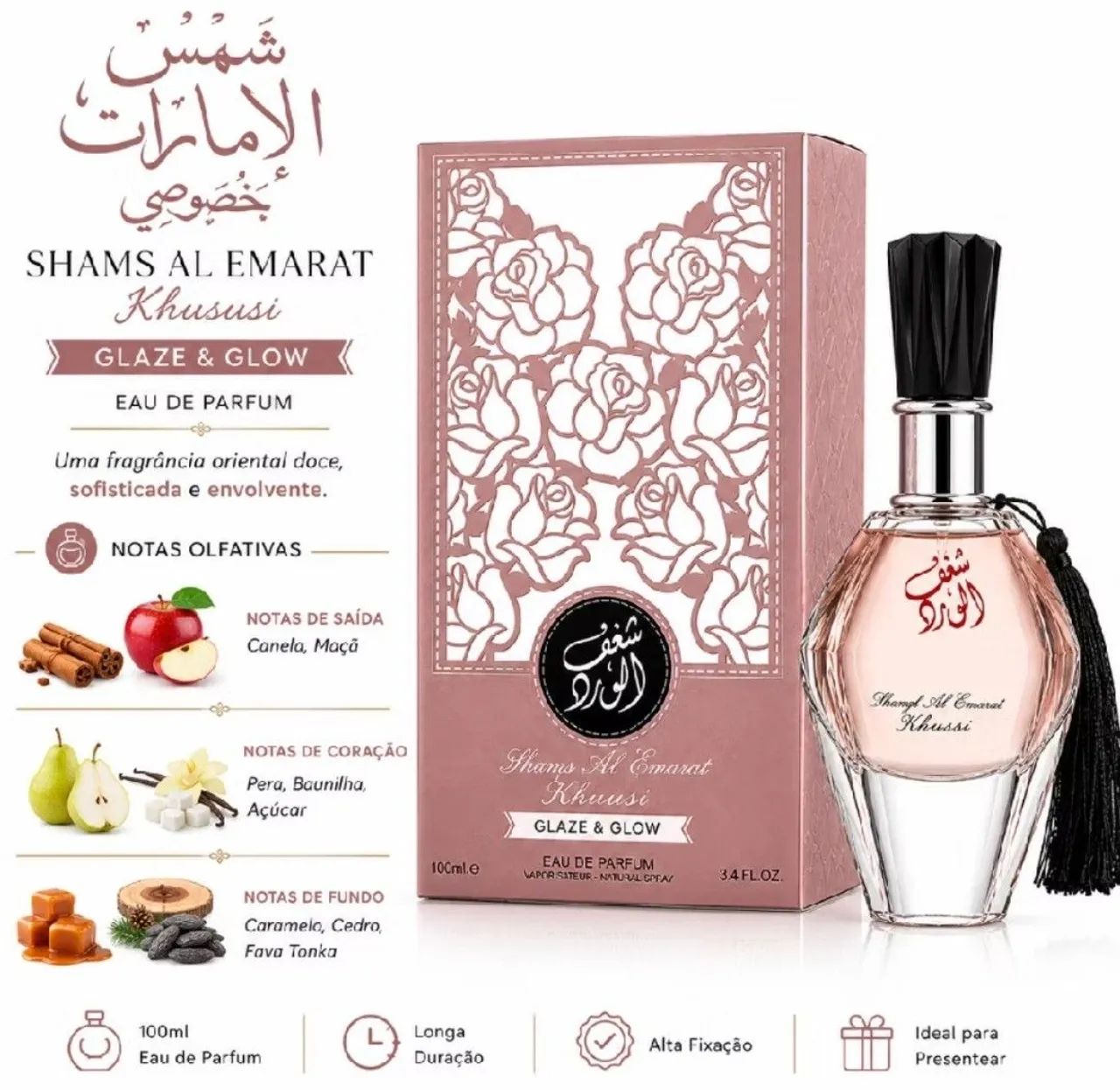 Shagaf Al Ward árabe perfume 100ml ORIGINAL 