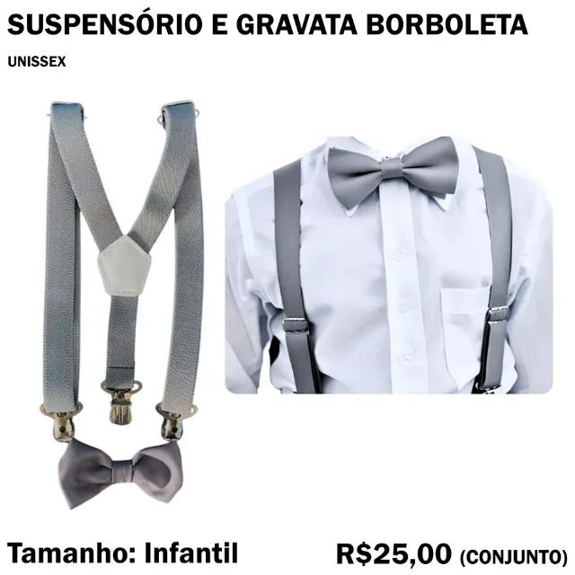 Suspensório Infantil + Gravata Borboleta