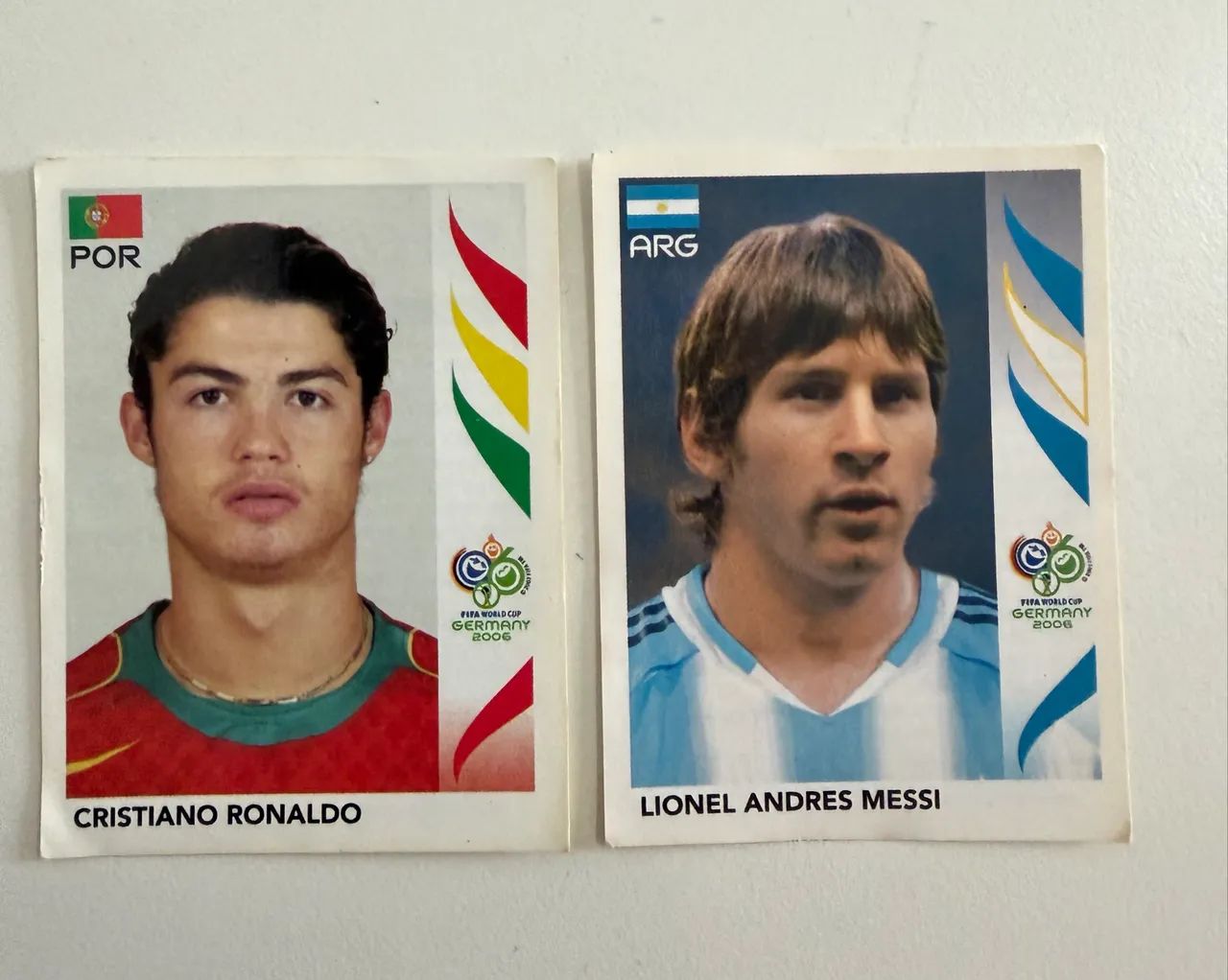Figurinha copa 2006 rara Cr7 e Messi