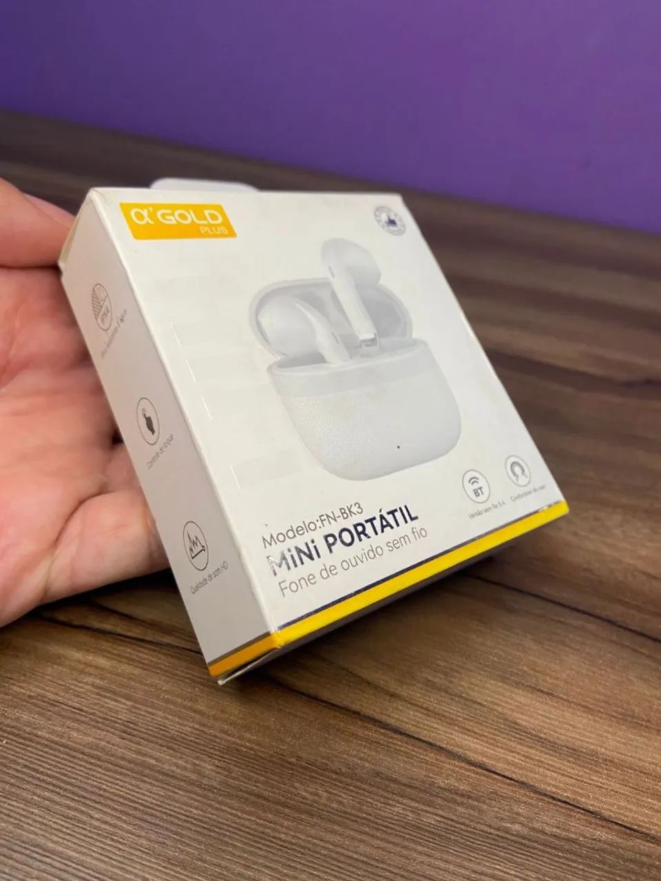 Fone de Ouvido Bluetooth FN-BK3 Wireless A?Gold Plus - Foto 4