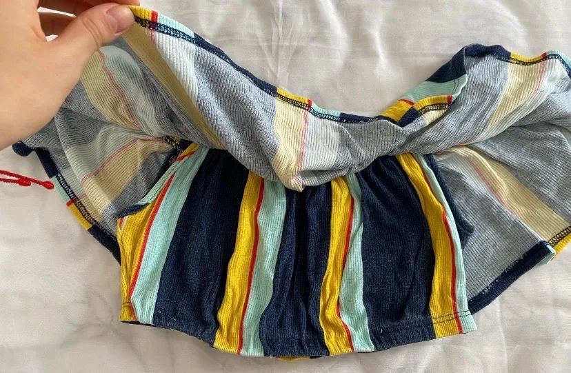conjunto cropped e calça listrado P - Foto 3