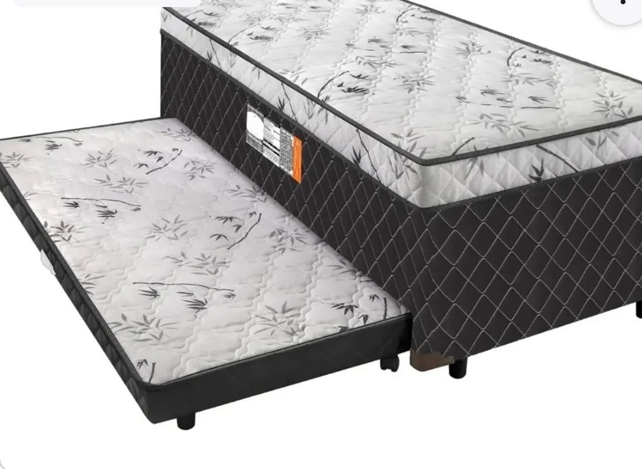 Cama Box Conjugada Solteiro c/ Cama Auxiliar Ortopédica  