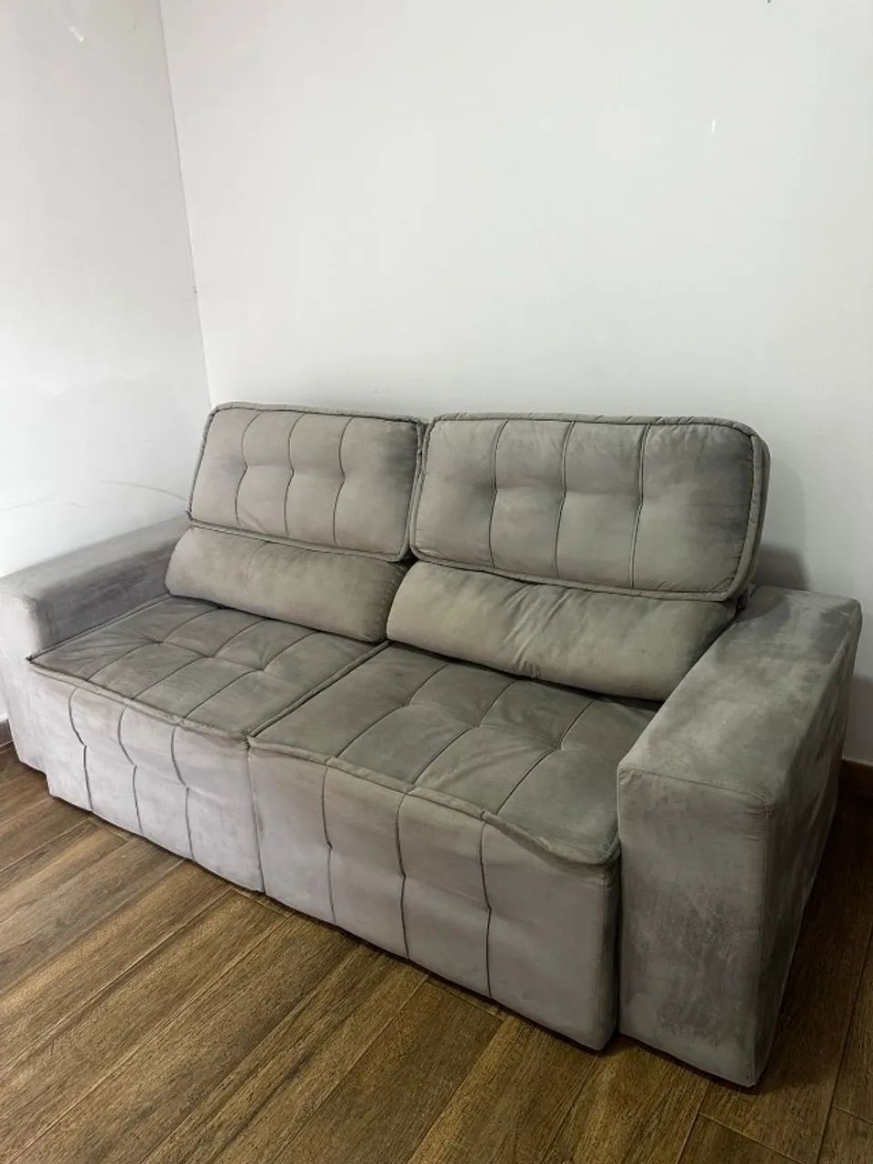 SOFÁ RETRÁTIL CINZA 2,15 X 1,00 - Foto 3