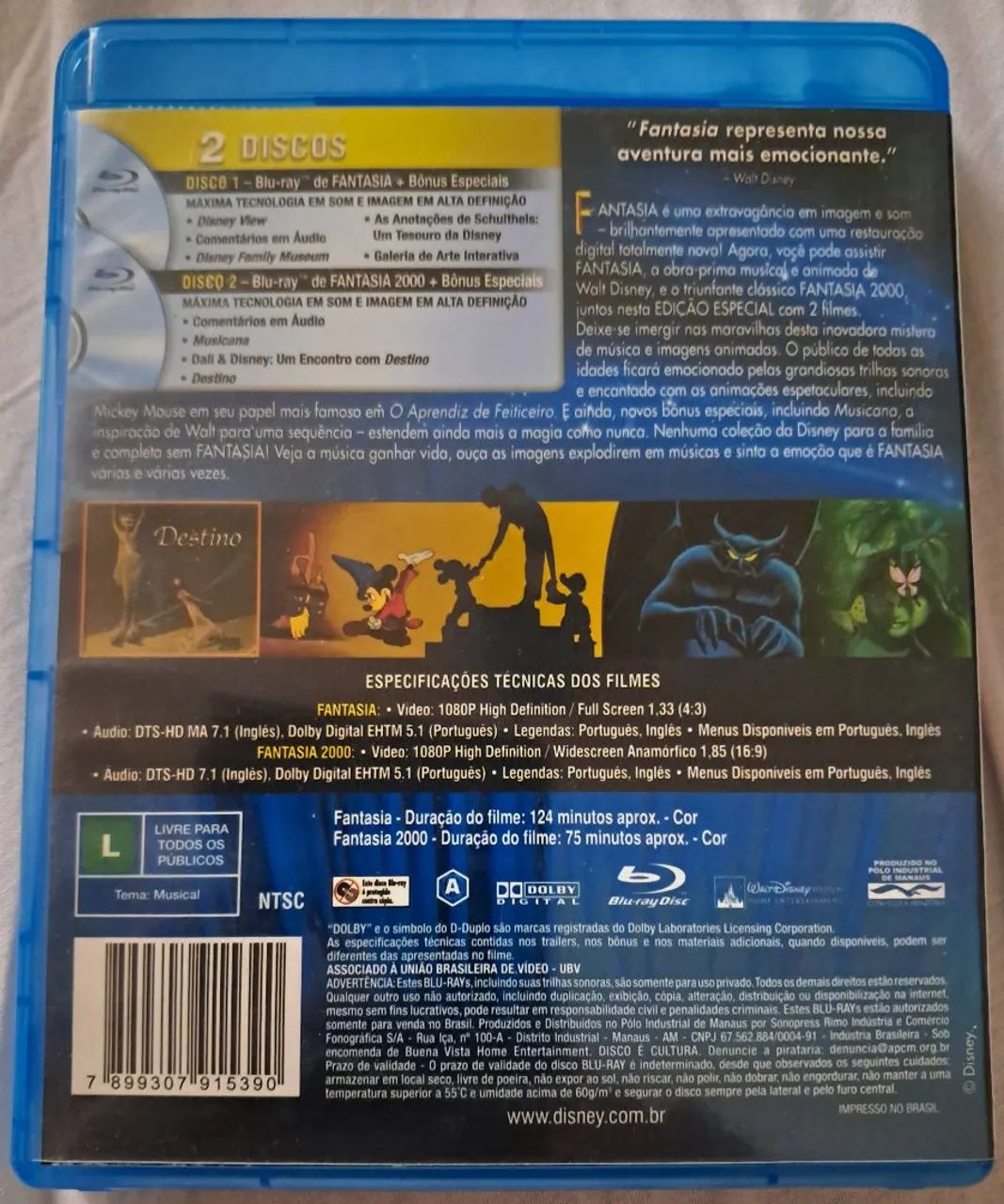 Blu-Ray Duplo Fantasia da Disney - Foto 2